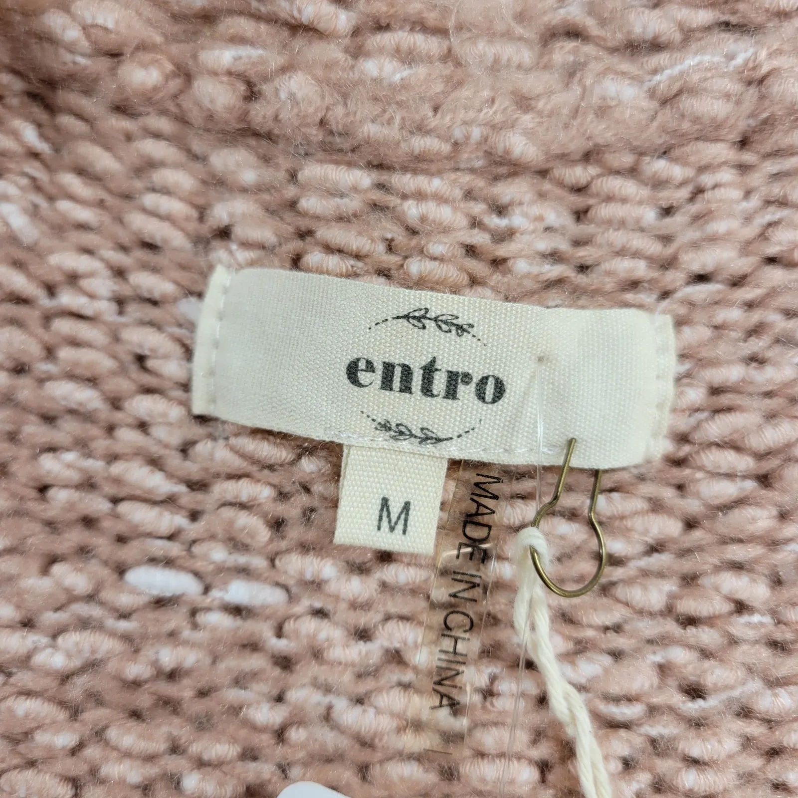 Entro Vilma Ombre Longline Open Cardigan Sweater Medium NWT Wine Blush Knit - Image 11