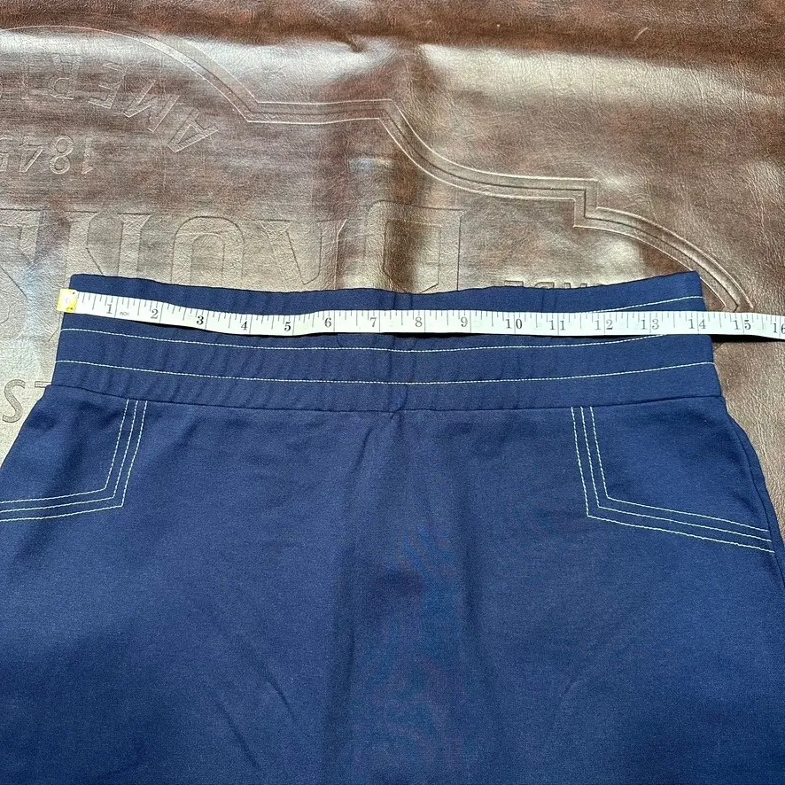 Evys Tree The Pencil Skirt Navy Blue White Stitching Career Workwear Size M new Size M - Image 6