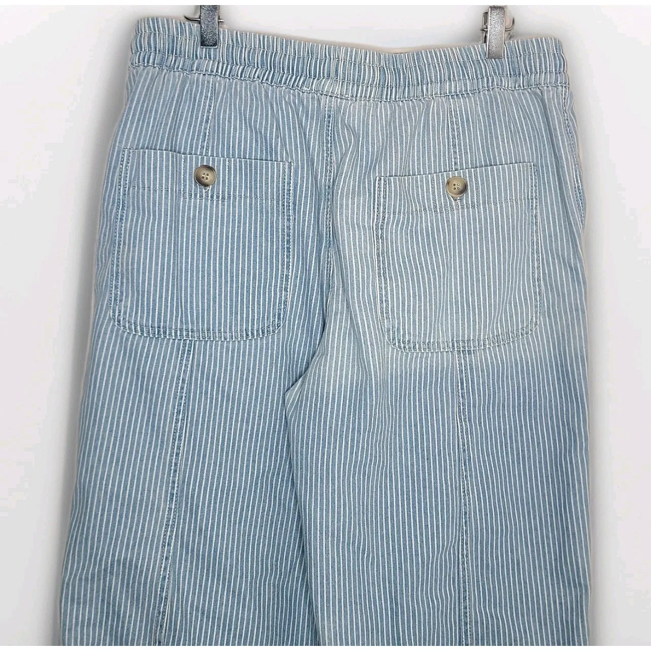 Urban Daizy Railroad Stripe Pull On Denim Pants Jeans Large Pockets Size L - Image 5
