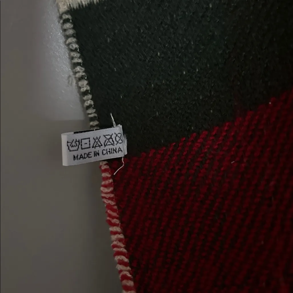 Hayden Los Angeles Plaid Fringe Poncho Wrap Scarf – Red & Cream Tartan, One Size - Image 7