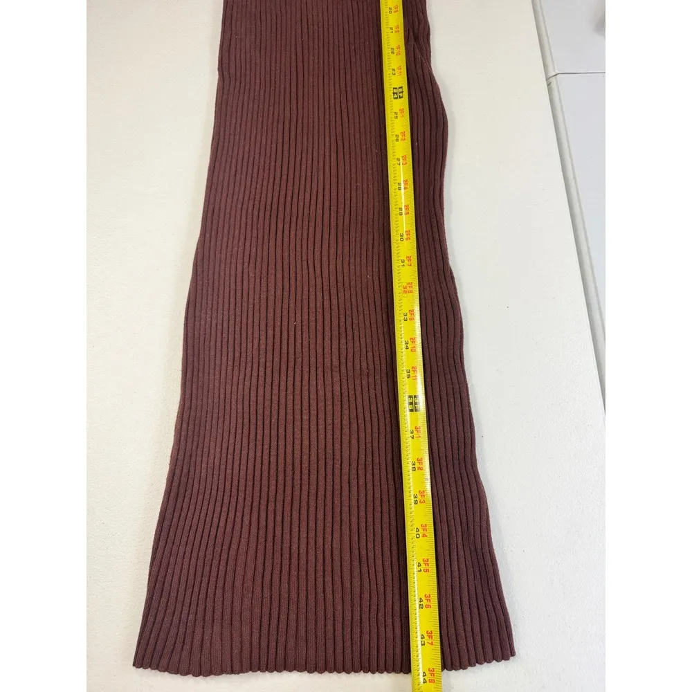 Pink Rose Brown Ribbed Mock Neck Sleeveless Cutout Midi‎ Dress Size S - Image 4