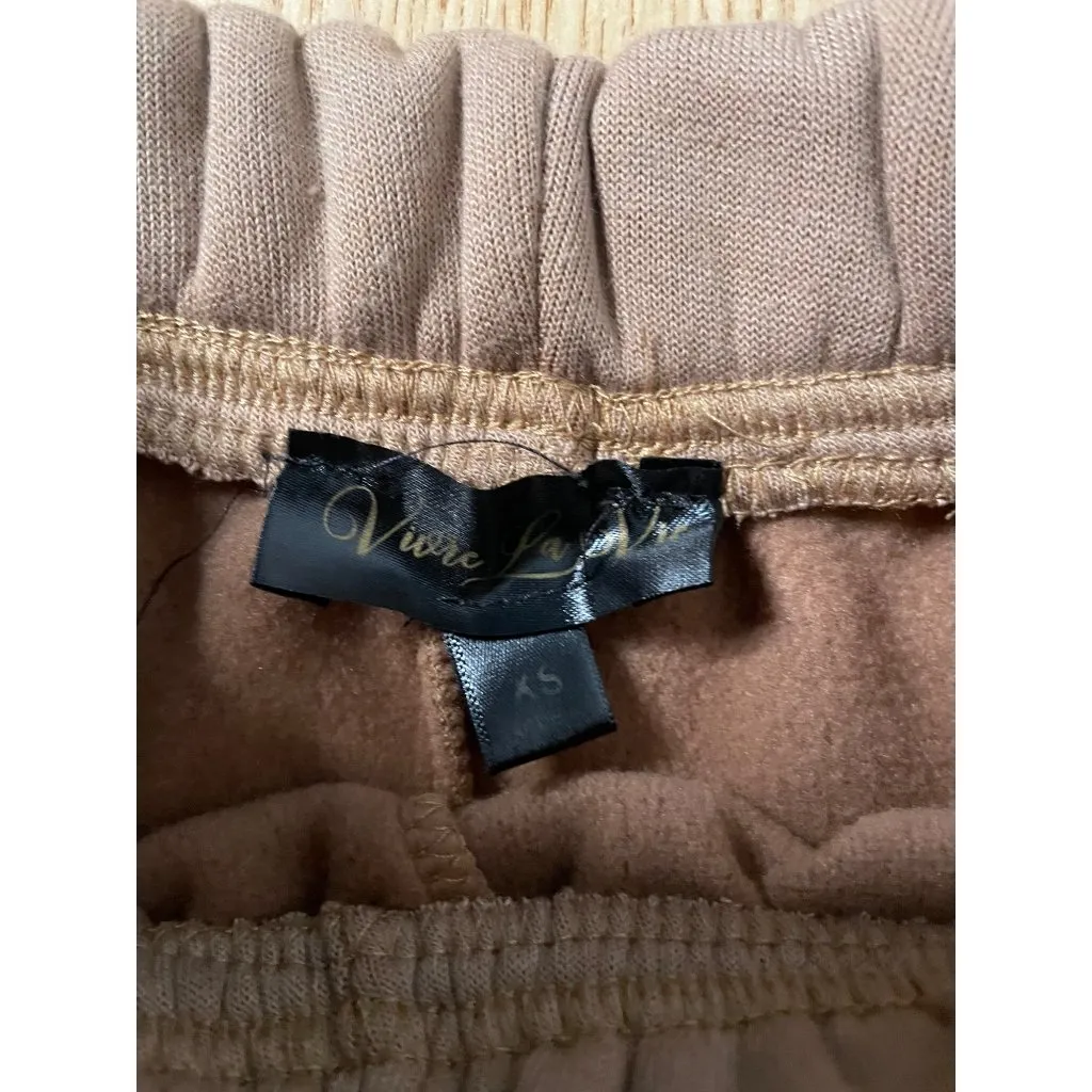 B8 New Women’s Los Angeles California Sweatshorts Tan Brown Size Xs - Image 4