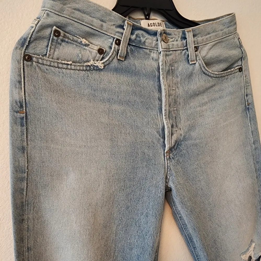 Agolde Riley High rise Straight Crop jean in Clear skies sz 29 NWT light wash - Image 5