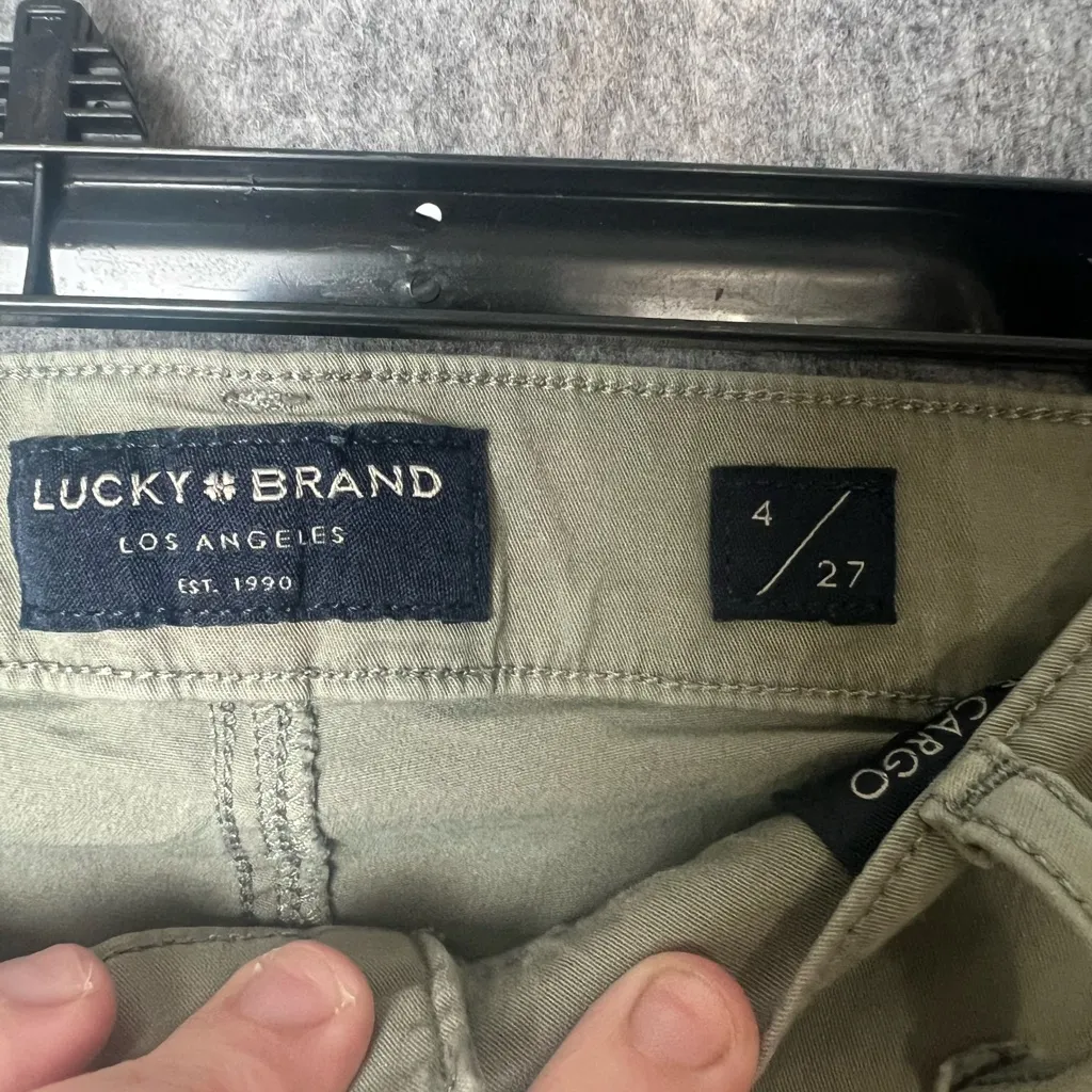 Lucky Brand Woman Size 4 Olive Green military pockete‎ skinny fit pants - Image 2