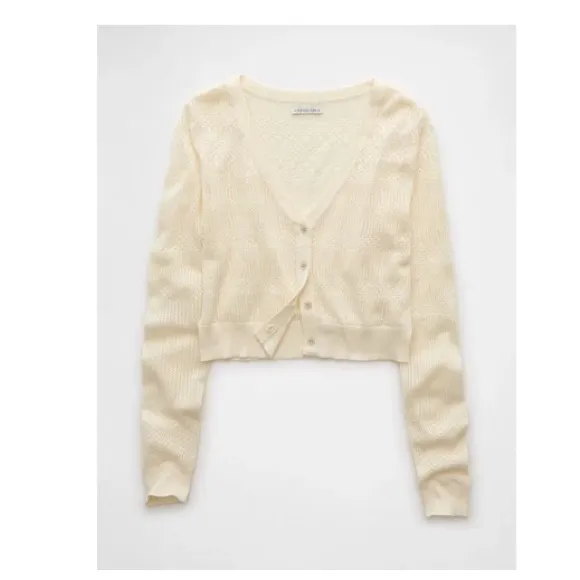 AE Pointelle V-Neck Cardigan - Image 5