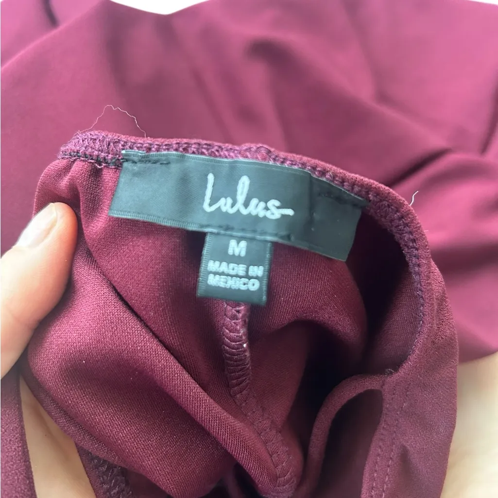 Lulu's Red Slip Maxi Dress Spaghetti Strap V-Neck - Image 5