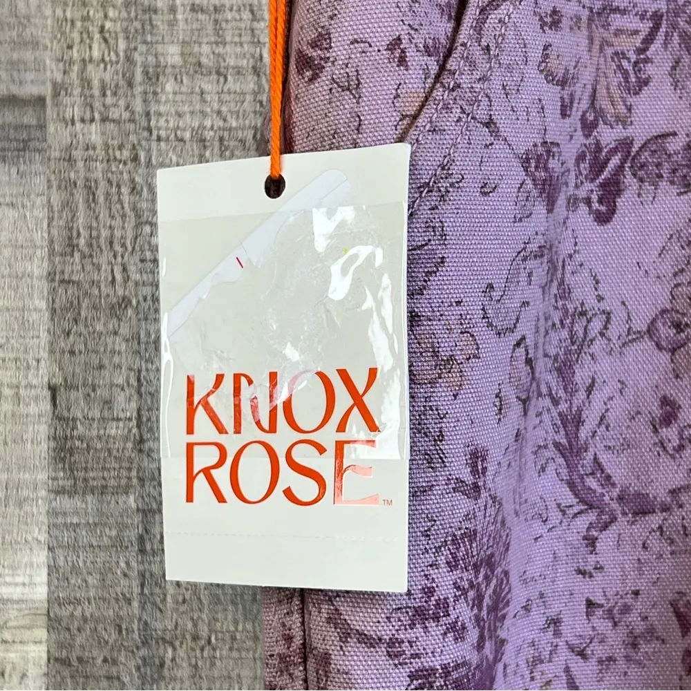 Knox Rose Large Floral Rose Print High Rise Straight Leg Pants with Pockets - Image 6