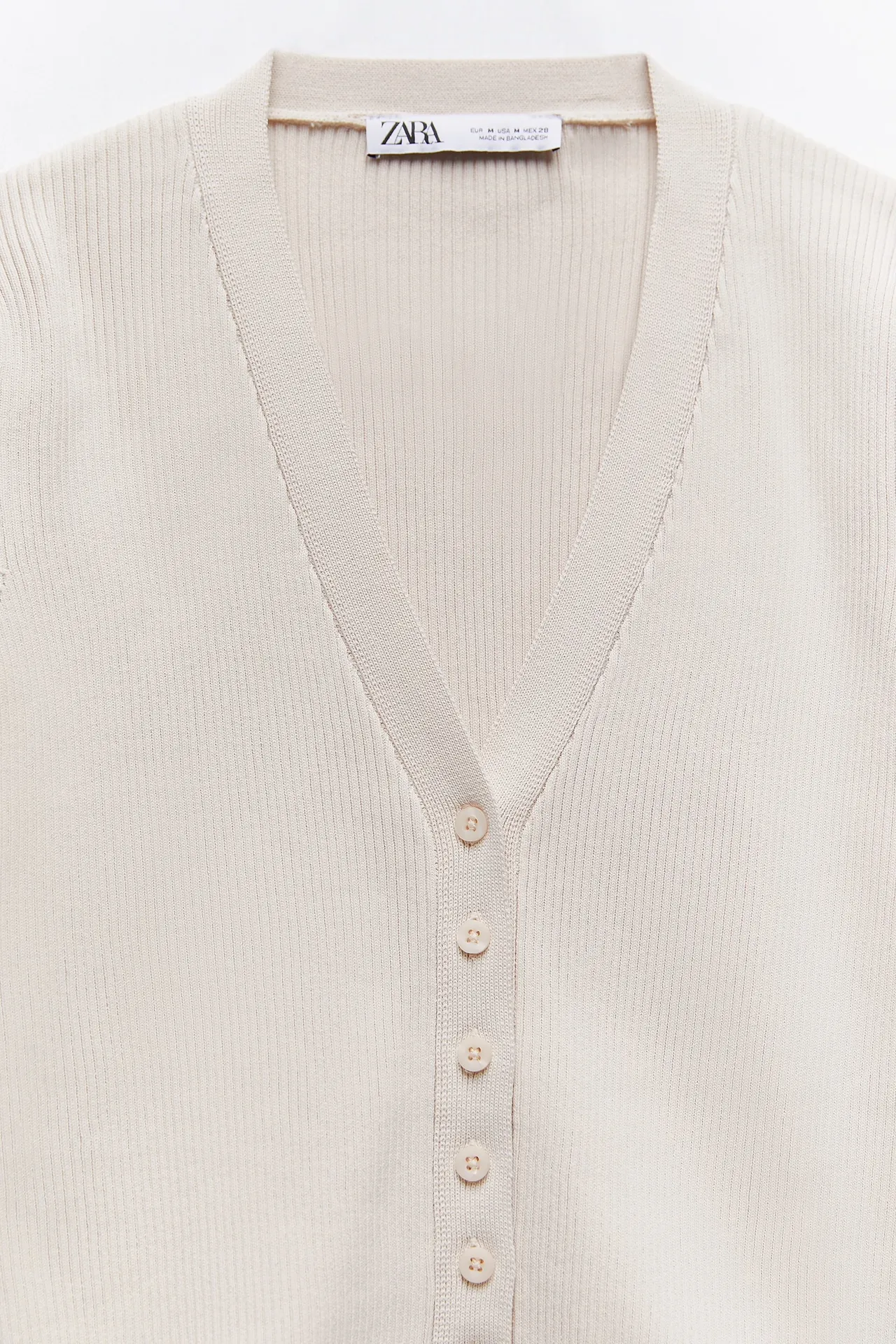 ZARA Beige Cropped Knot Cardigan Top Jacket - Image 6