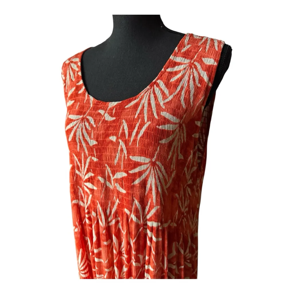 Kaktus Dress Women XL Orange Cream Ruched Rayon Casual Comfort Summer Size XXL - Image 5