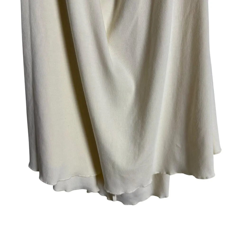 WeWoreWhat Cream Halter Draped Cowl Neck Cotton Sleeveless Mini Dress Size XXL - Image 7