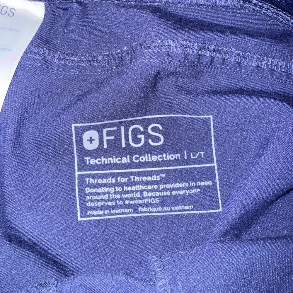 Figs Navy Blue Scrub Pants with Gray Drawstring - Image 9