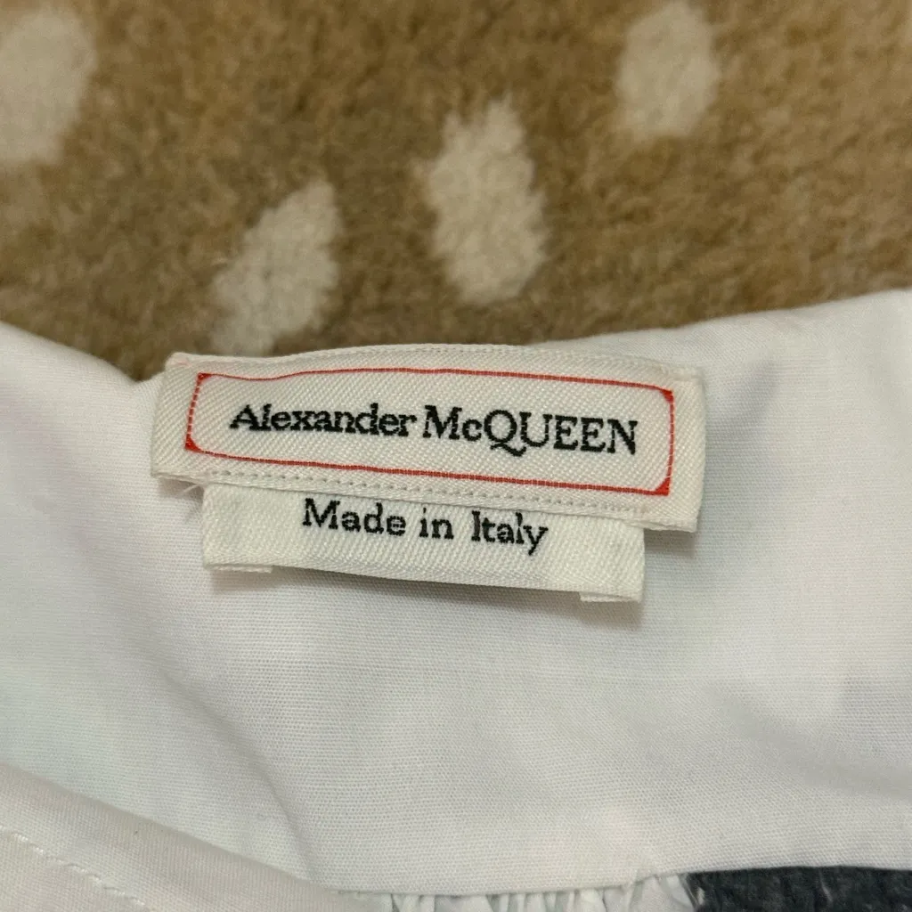 Alexander McQueen NWT Ruffled Trapeze Top in Cotton Poplin women’s size 10-12 - Image 9