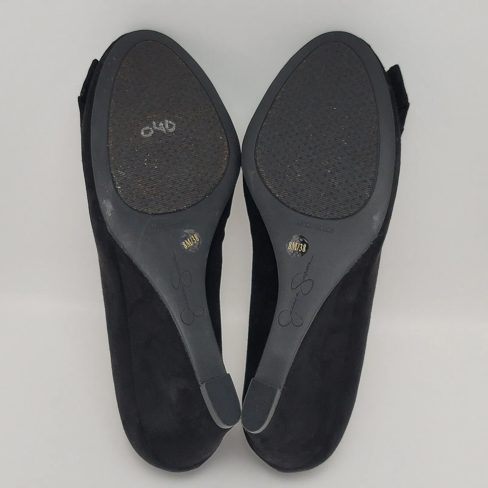 Jessica Simpson Sheryll Womens Suede Black Bow Toe Slip On Wedge Shoes Size 8M - Image 12