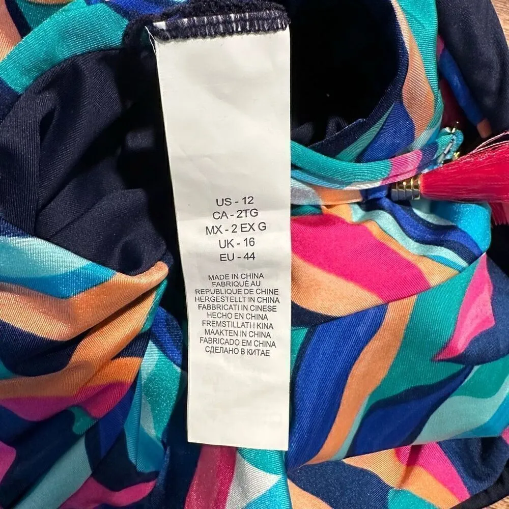 NWOT La Blanca Painted Leaves One Piece Reversible Swimsuit - Image 10