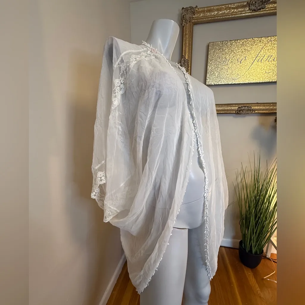 VICTORIAS SECRET VINTAGE DEAD STOCK!!! SHEET KIMONO ROBE SMALL PETITE WHITE - Image 12