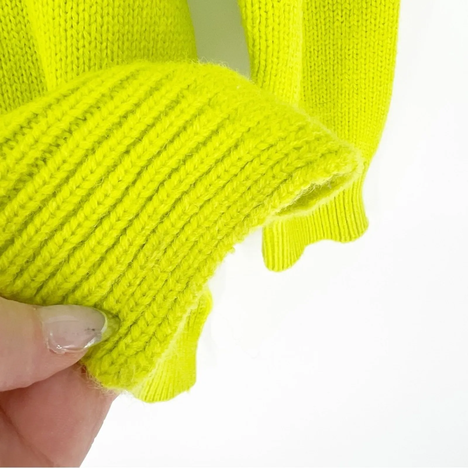 ZARA Ruffle Tunic Sweater M/L Green - Image 6