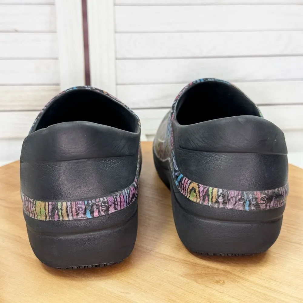 Crocs  Rainbow Colorful Patterned Clogs Shoes Black Multi Women’s 10 - Image 6