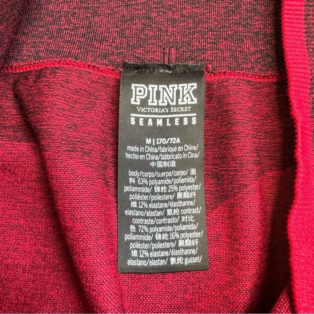Victoria's Secret VS PINK Womens Seamless Workout Leggings M Med Medium Red Wine - Image 5