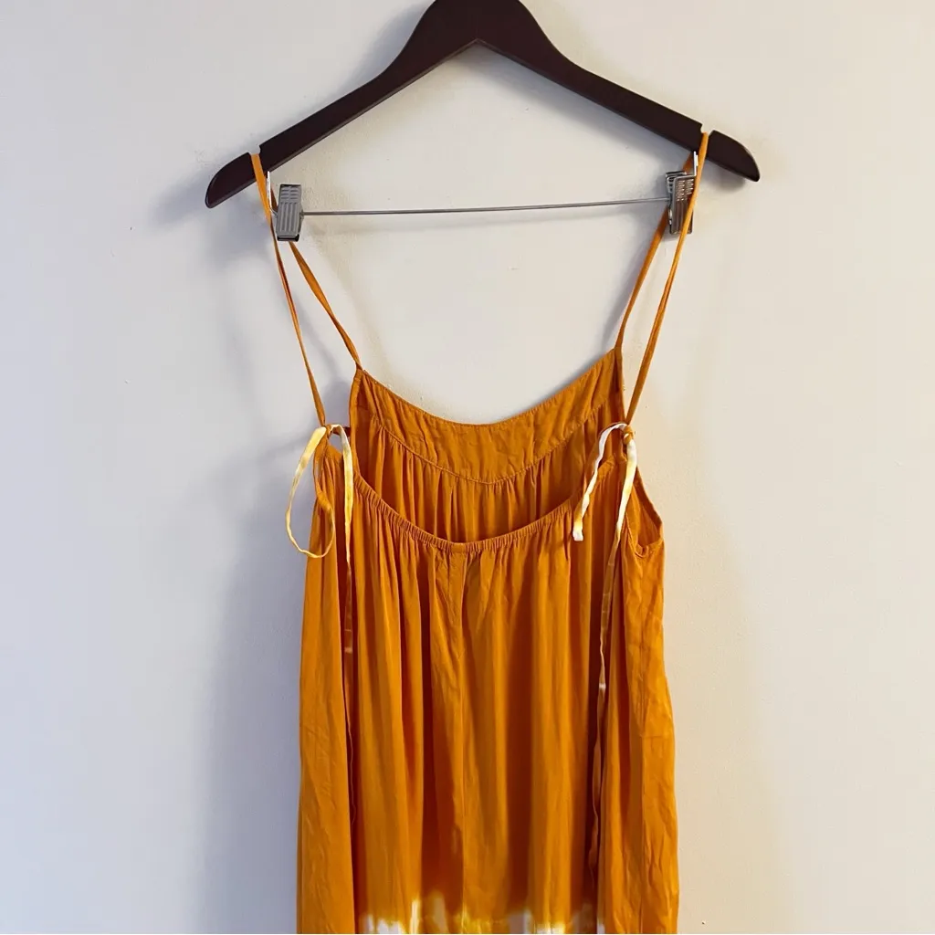 Mamzel Orange Ombre Maxi Dress NEW One Size Adjustable Tie Straps Beaded Neck - Image 7