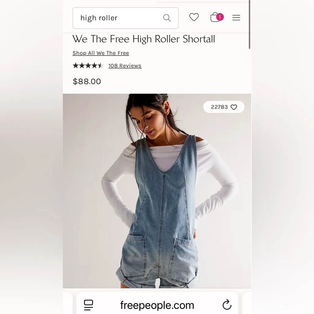NWOT WeThe Free High Roller Shortall In Bright Eyes Sold Out On Free People - Image 8