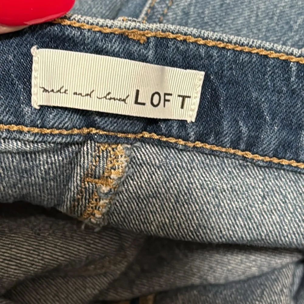 Loft high waisted The Straight jeans size 10 fringe bottom 30” inseam - Image 7