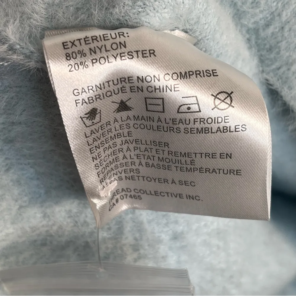 NVLT Anthropologie Light Blue Soft Short Trench Style Coat Sz XL - Image 14