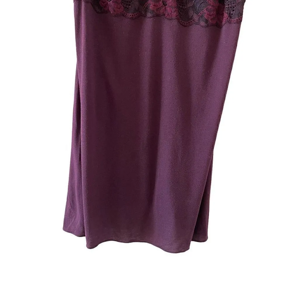 Natori Trendy Burgundy Zen Floral Sleeveless Lace Embroidered Bust SZ L - Image 3