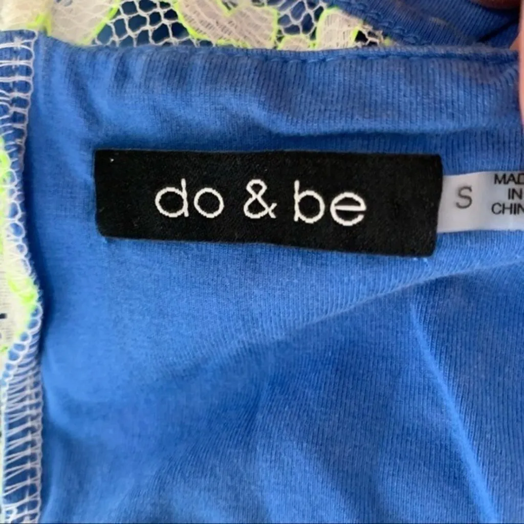 Do Be Blue Lace Overlay Skater Dress Sleeveless Fit And Flare Cocktail‎ Party S - Image 7