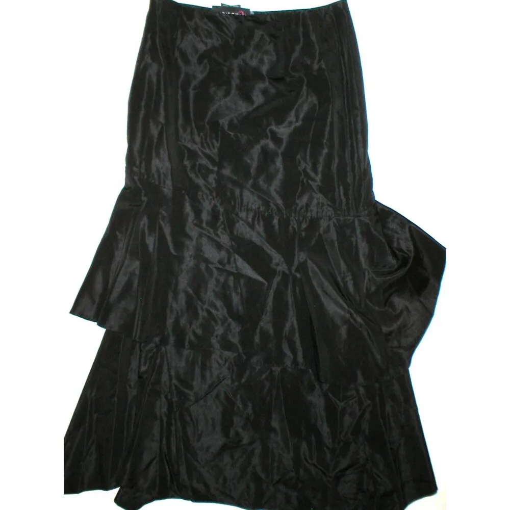 NWT Womens New Gai Mattiolo Couture Italy 48 Black Silk 14 Long Skirt Designer - Image 6