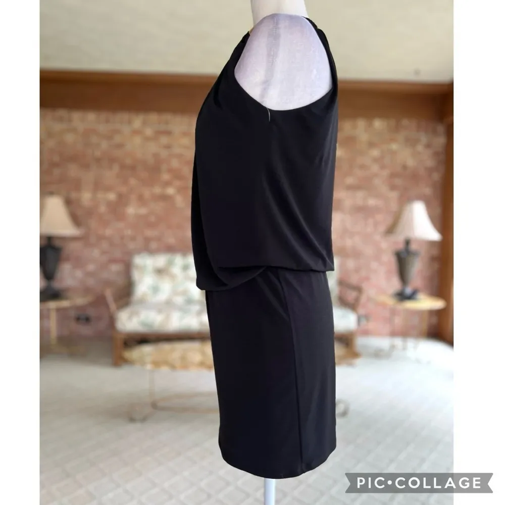 Jessica Simpson Dress Black Gold Collar Mini Jersey Knit 2 LBD Cocktail Chic - Image 10