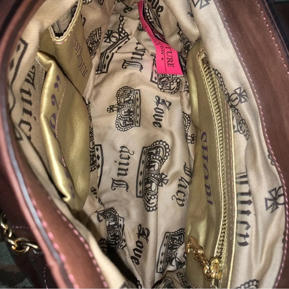 Juicy Couture Pam & Gela Scottie Dog Charm Brown Leather Heart Purse - Image 6