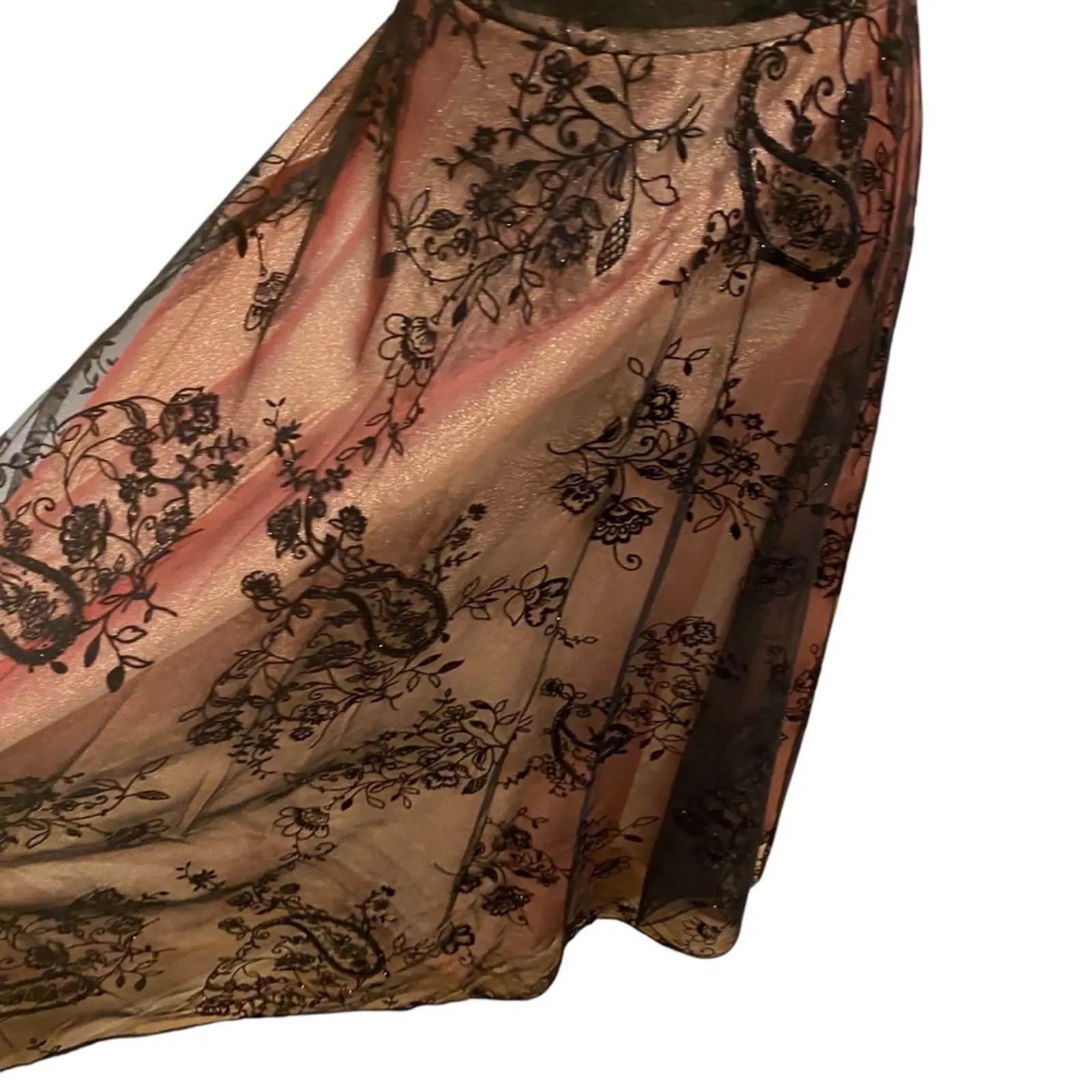 Vintage McClintock Formal Medium Dress Strapless Gown Midi Y2K 50s Party Prom Black Size 10 - Image 13