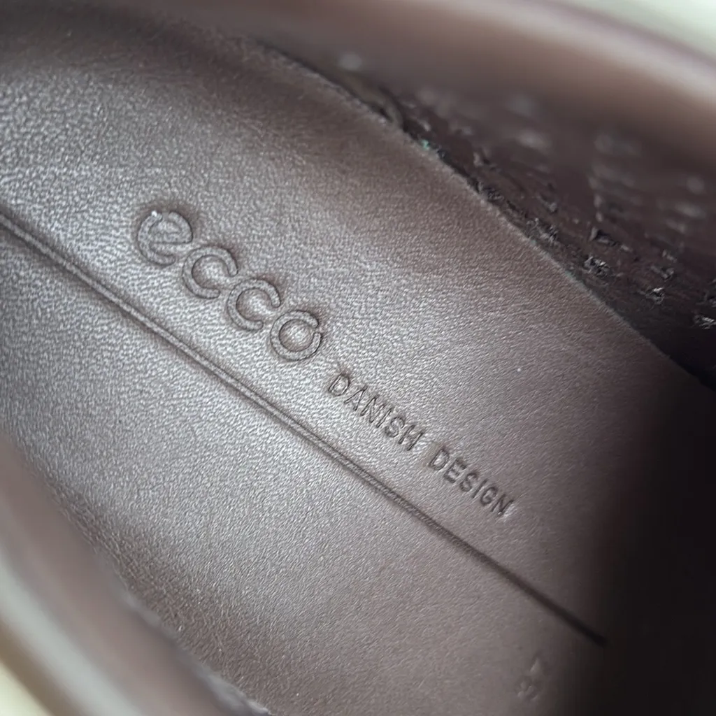 EUC Ecco Leather Soft 7 Laser Cut Booties Pewter Size 6 - Image 7