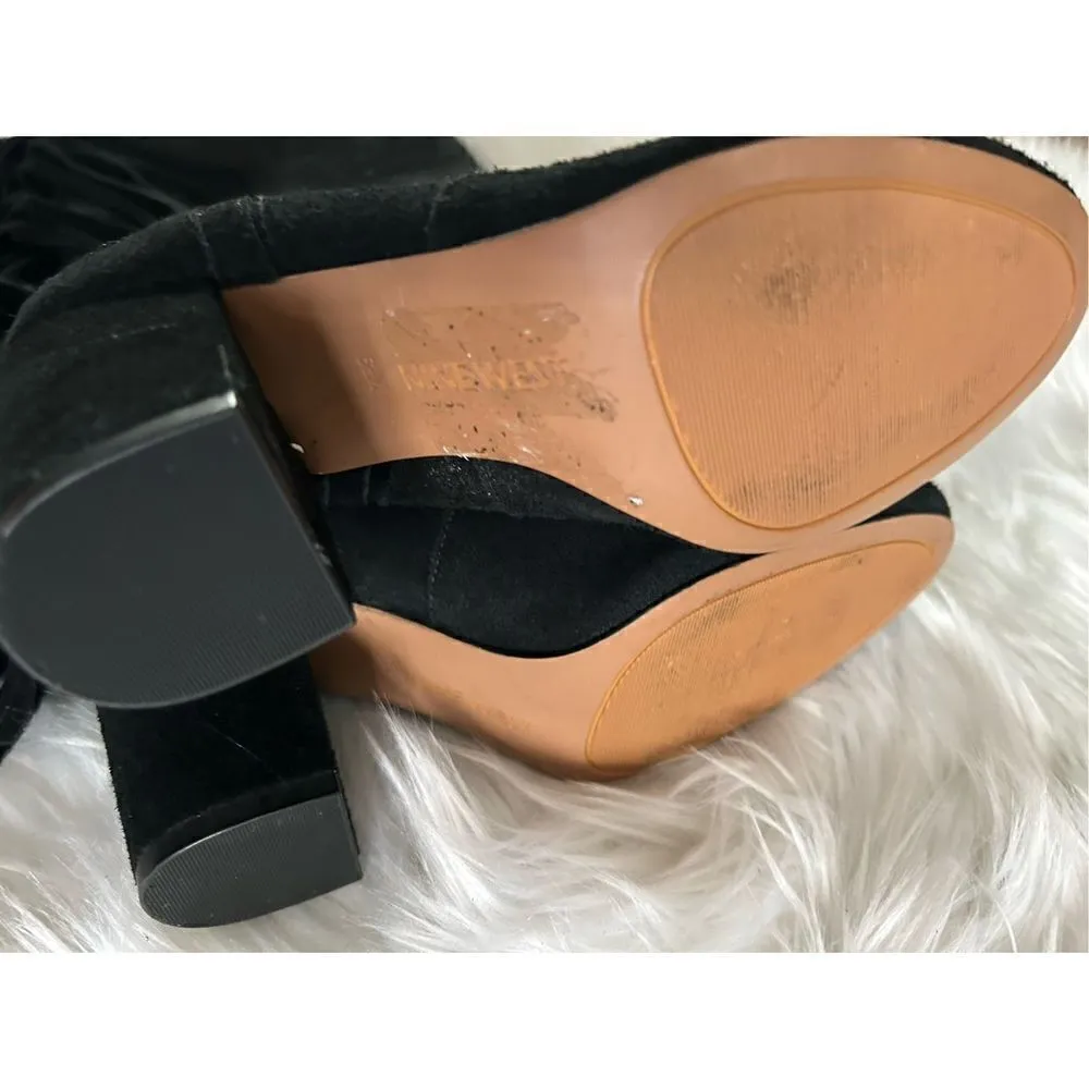 Nine West suede leather boots, size 6 1/2 with fringe cowgirl outfit - Image 3
