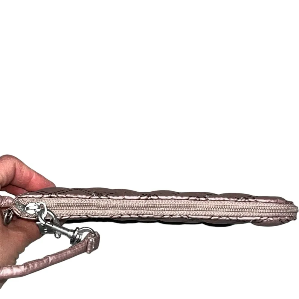 Baggallini Iridescent Pink Quilted RFID Wristlet Clutch Wallet Bag Purse - Image 4