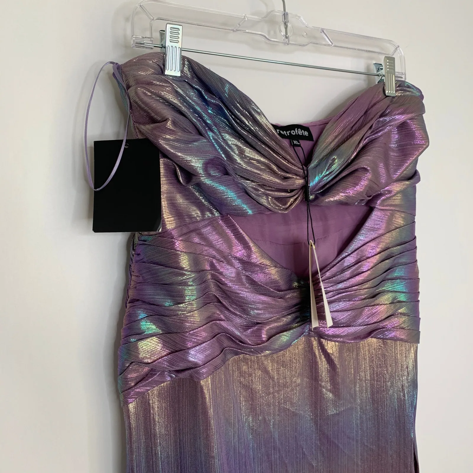 Retrofete Soleil Dress Lilau Lilac Aurora Iridescent Womens New X-Large - Image 7