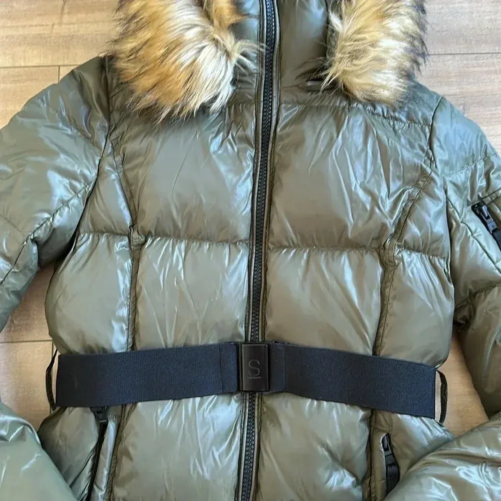 S13 Chalet Belted Faux Fur Trim Down - Image 5