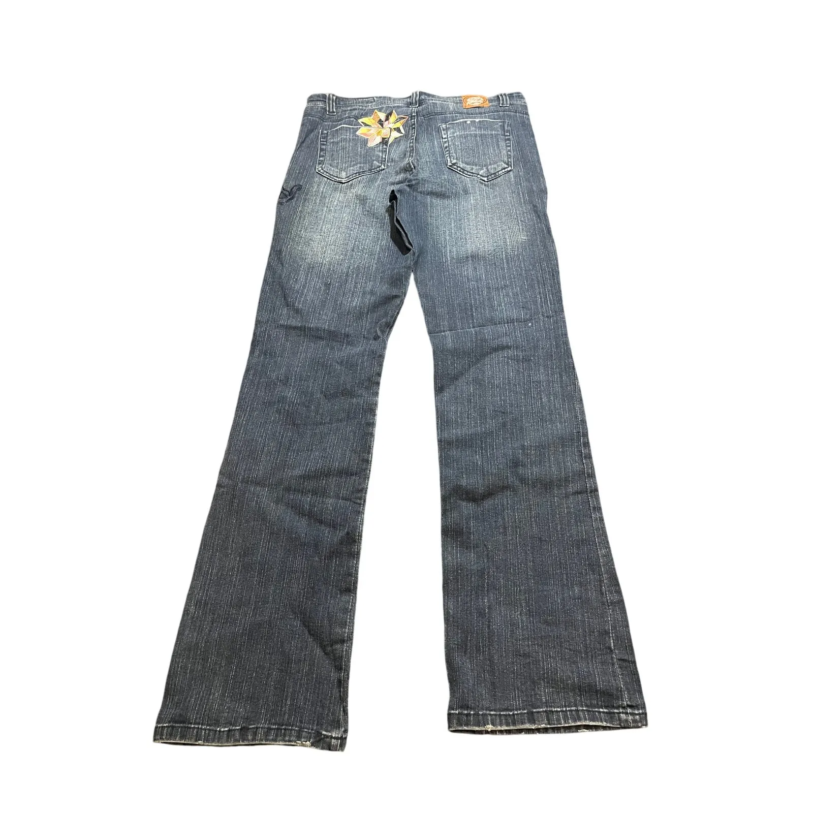 Vintage Akdmks‎ Jeans Women's 31 Embroidered Pocket Denim Bootcut Flare Y2K - Image 2