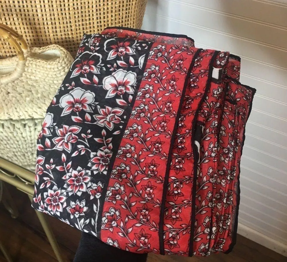 Oriental Floral Open Draped Kimono​ Red Size undefined - Image 5