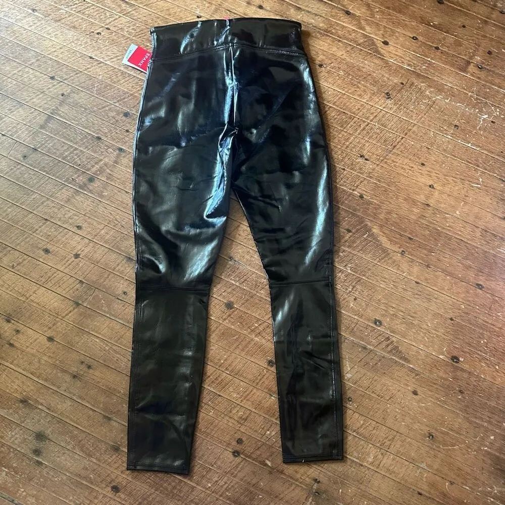 Spanx shapewear black faux leather S petite leggings - Image 4