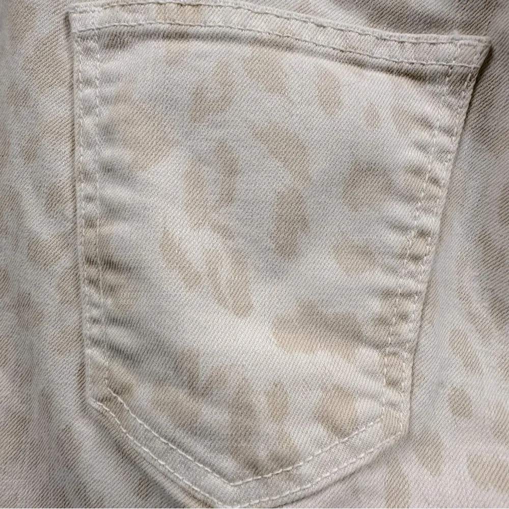 Current Elliott Cream Pink Leopard Print Skinny Stiletto Ankle Jeans Womens 26 - Image 6