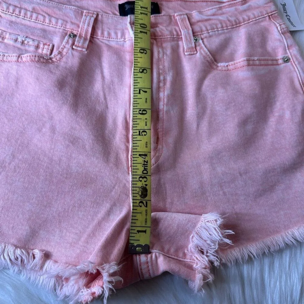 Juicy Couture Acid Wash Wild Peach Pacific Short HR Shorts Size 28 - Image 9