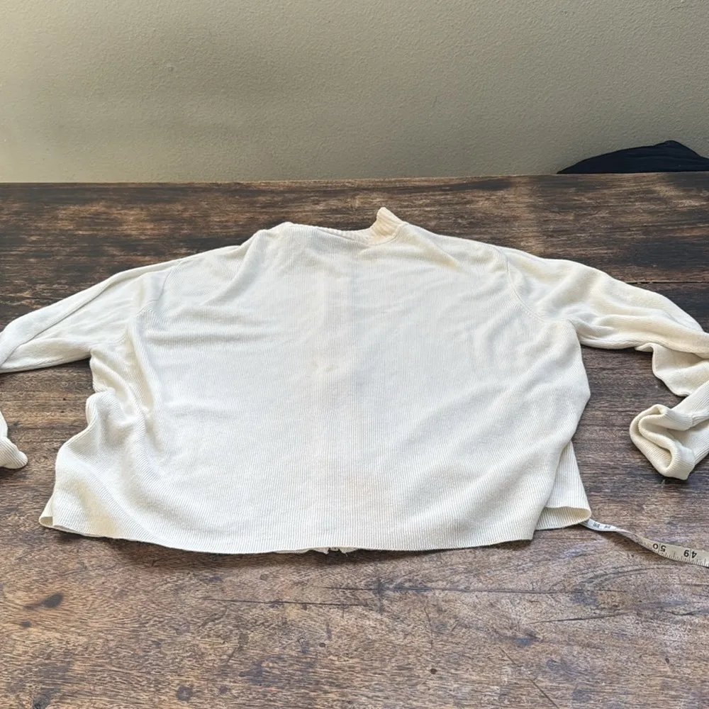 Vintage Kathi lee collection ivory rhinestone zipper sweater extra large 16/18 - Image 8