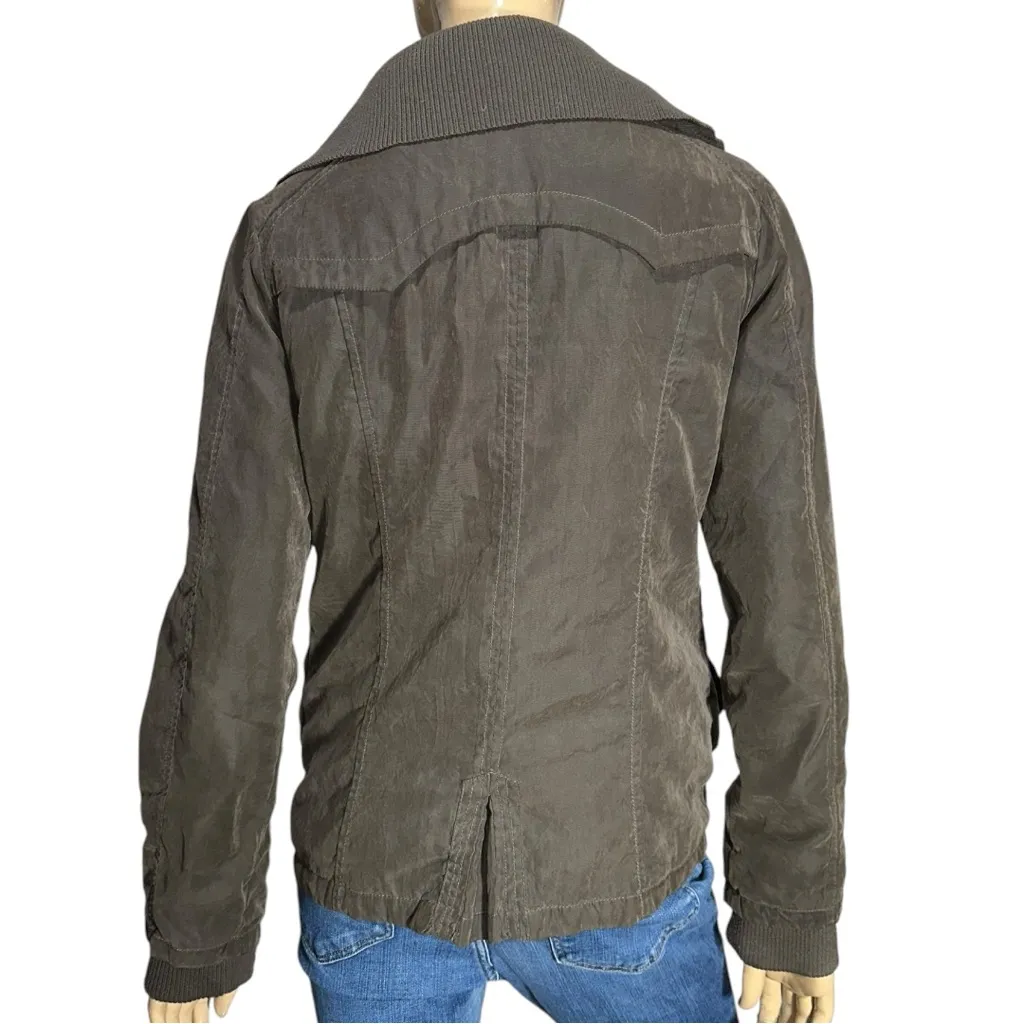 Mur Mur Women’s Size L Khaki Brown Barn Utility Quilted Zip Up Jacket Size L - Image 5