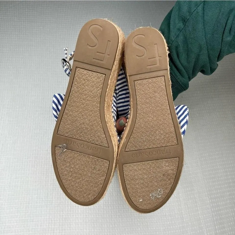 Franco Sarto | Jute Sandal‎ Heel Platform 7.5 Woman's Blue - Image 4