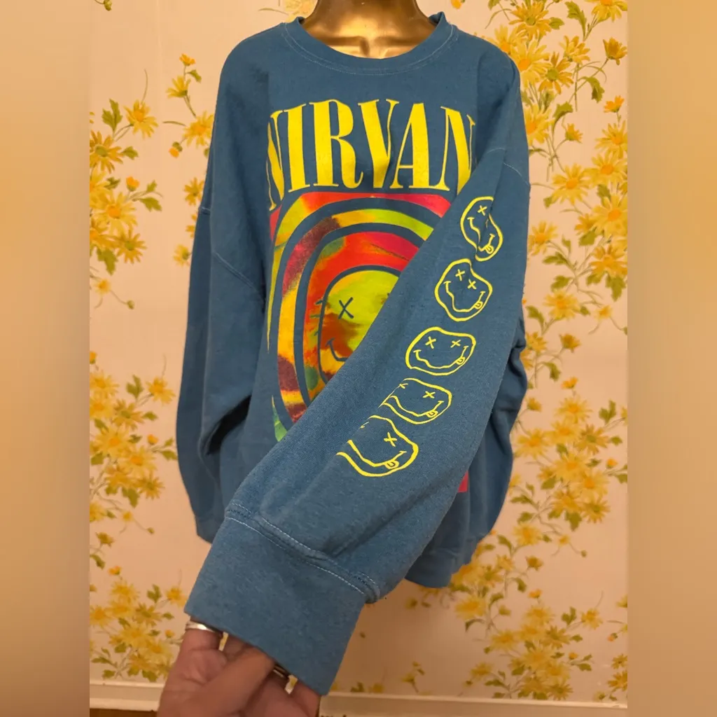 NWTNirvana Smile overdyed sweatshirt very oversized size L/XL - Image 8