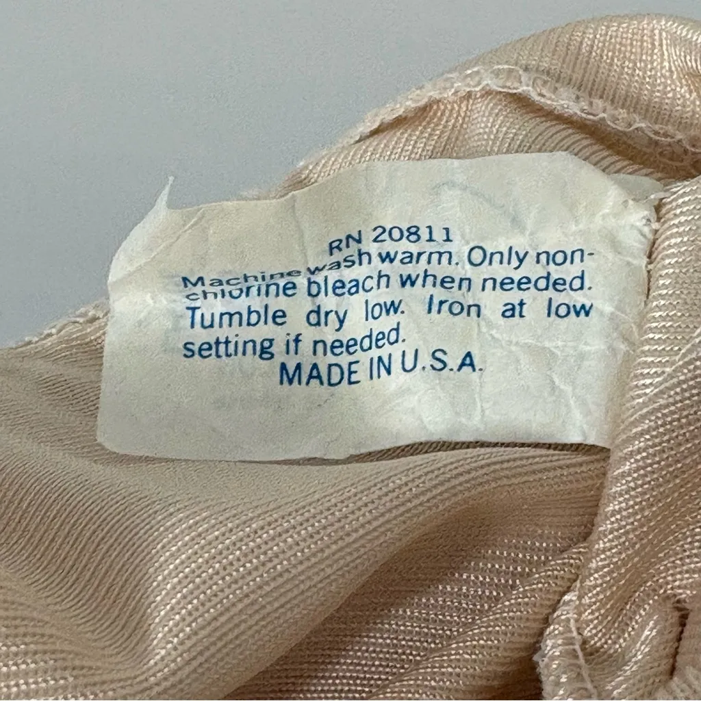 Vintage Fortune Nude Lace Nylon Skirt Slip Size L - Image 5