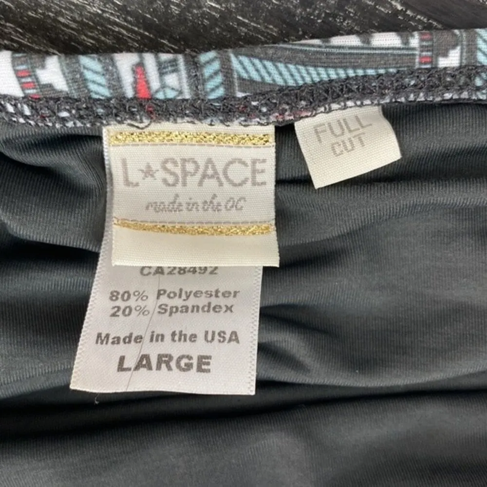 L Space White Tribal Print Bikini Swim Suit Full Cut Cover Bottoms L - Image 4