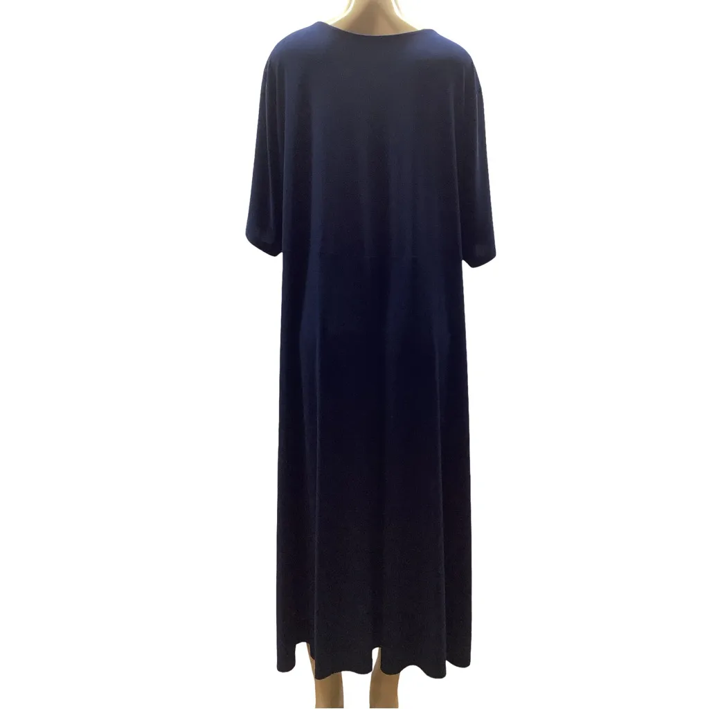 Sam and Jess Size 3X Navy Short Sleeve Midi Fit + Flare Dress. New With Tags Blue - Image 4