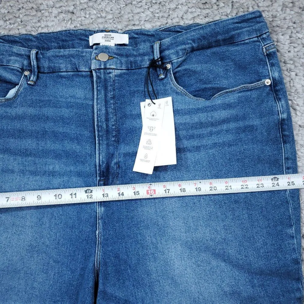 Good American Zara High Rise Skinny Jeans Plus Size 30 29" Inseam Ripped - Image 10